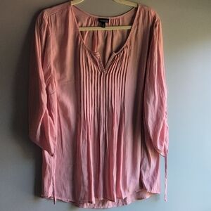 Torrid Pink Pleated 3/4 Sleeve Tunic